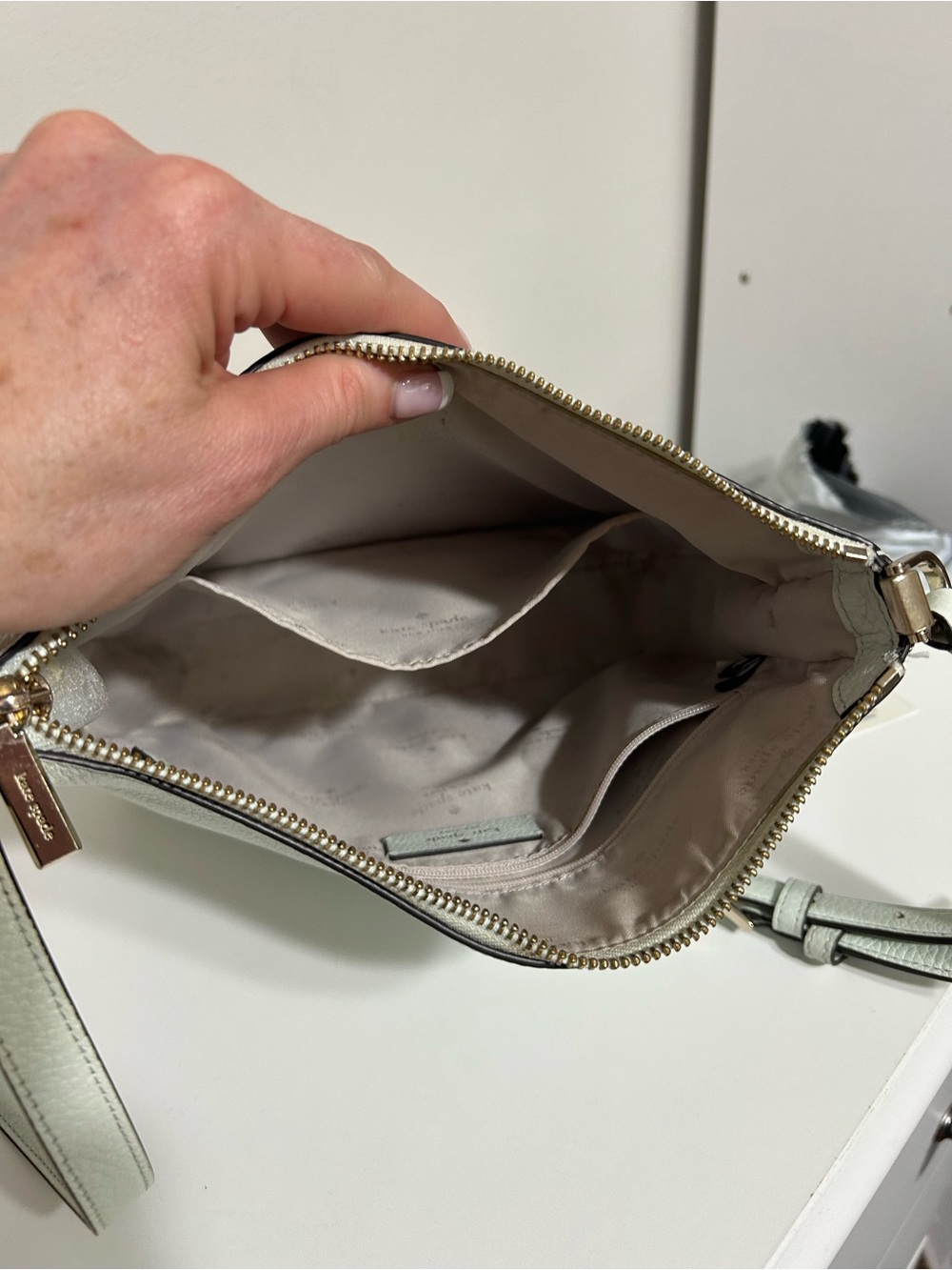 Kate Spade Charlotte Street Irini Crossbody, Mint Green, Pebbled Leather - Picture 12 of 12